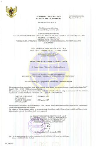 The Basic Training for Liquefied Gas Tanker Cargo Operations Program