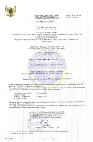 The Basic Training for Oil and Chemical Tanker Cargo Operations Program